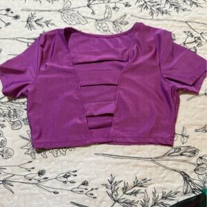 Purple Crop Top with Modern Design